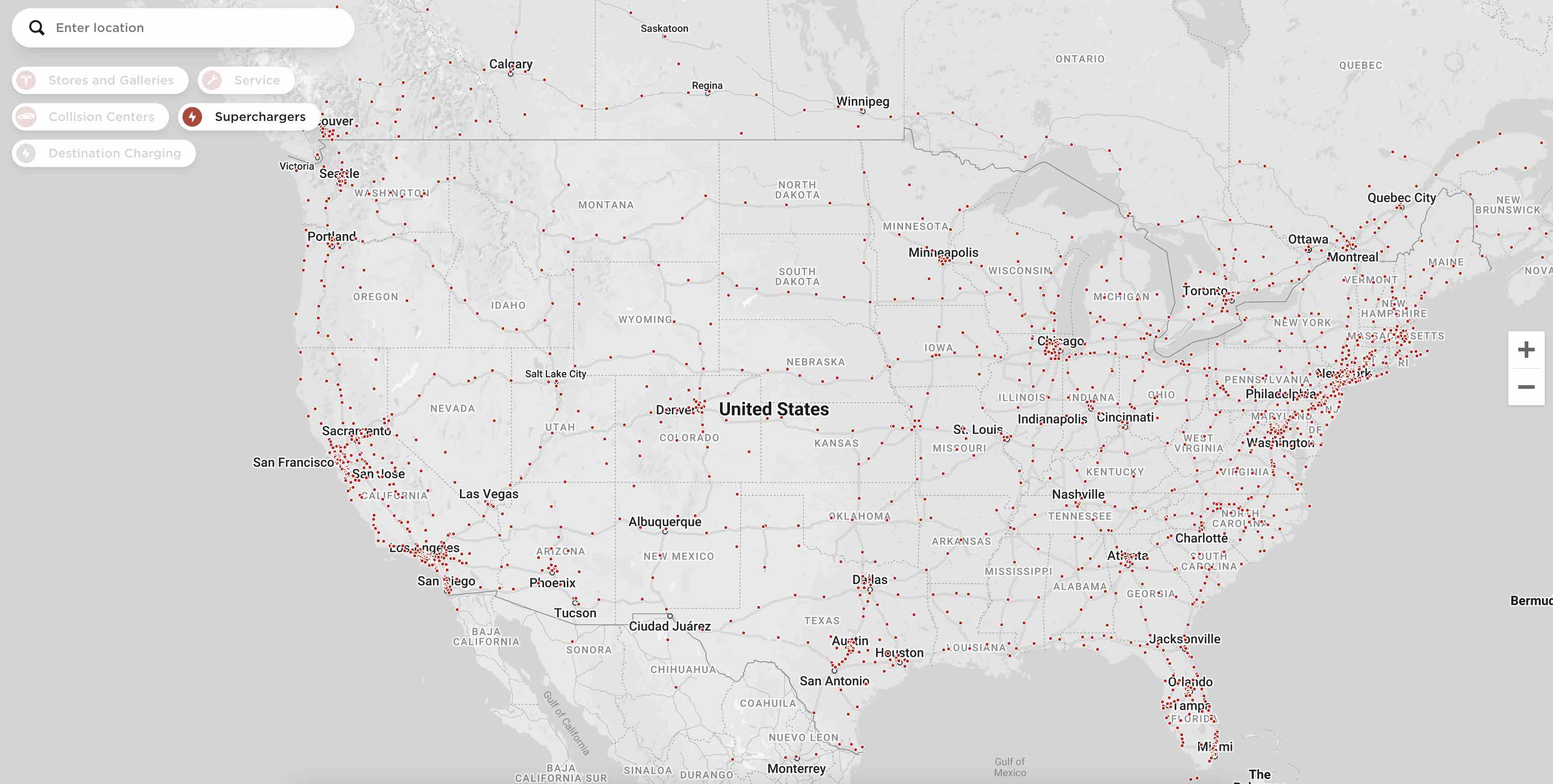 Tesla Supercharger Network